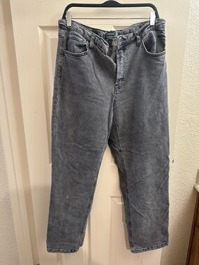 Womens Grey Washed Jeans